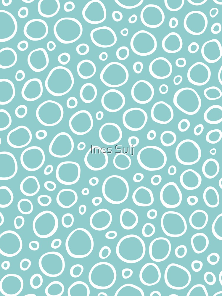 Circles Pattern Turquoise Blue and White 2 by PAPER MOON art & design