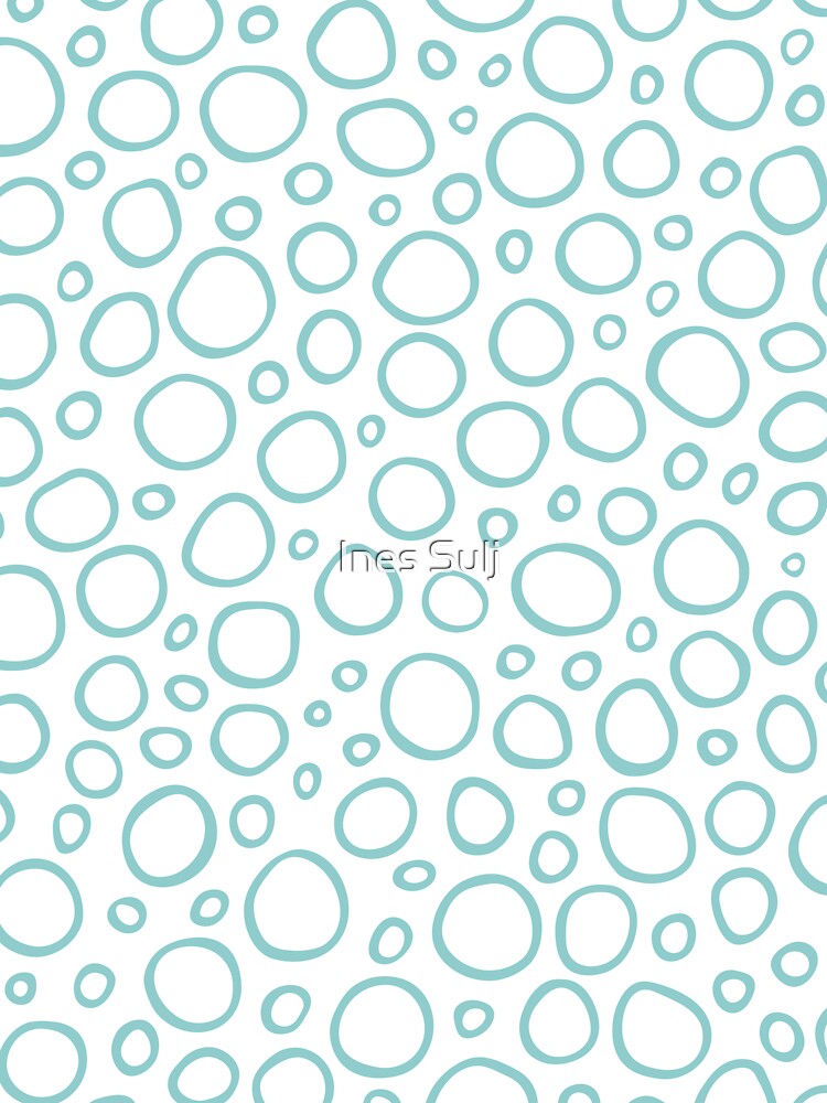 Circles Pattern Turquoise Blue and White 1 by PAPER MOON art & design