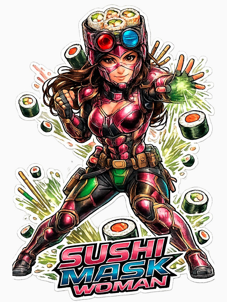 SUSHI MASK WOMAN: The Ultimate Cyberpunk Heroine by Japan Cyberpunk Universe & Surreal Characters