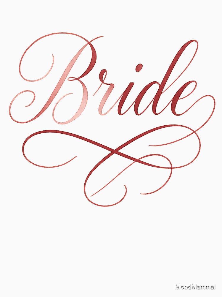 Elegant Bride T-Shirt Wedding Party Design by MoodMammal