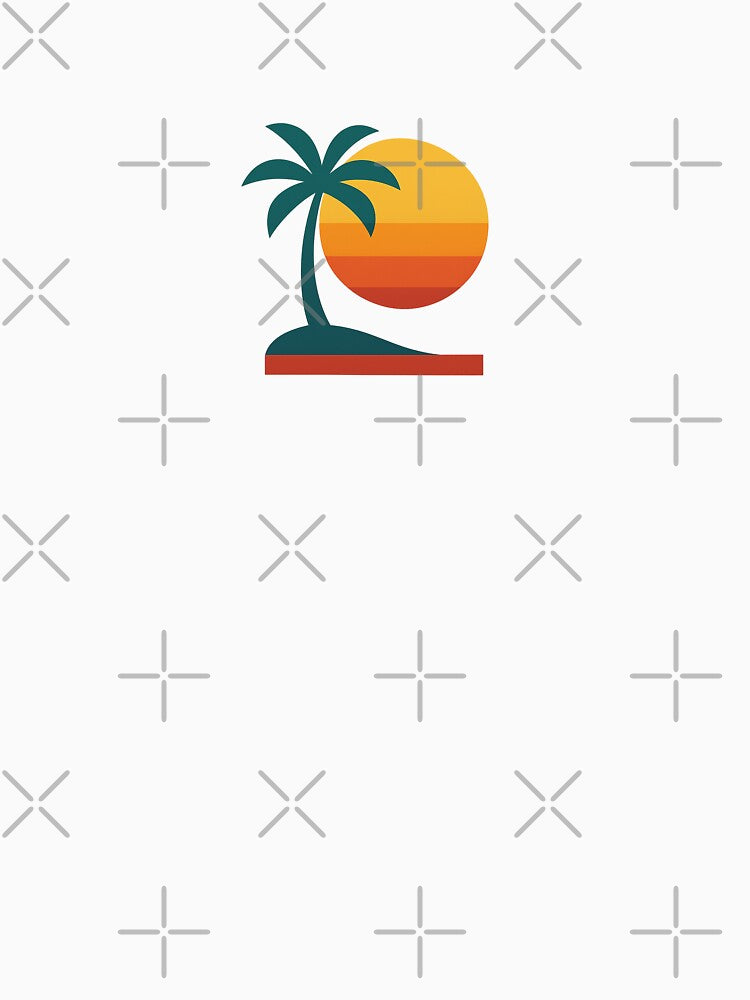 Retro Palm Tree and Sunset Design by Le Grand Requin