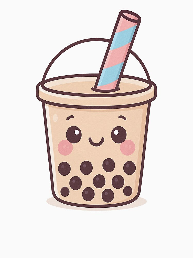Kawaii Cute Cartooon Bubble Milk Tea T-Shirt by Emmachenn / WineDronk Shop