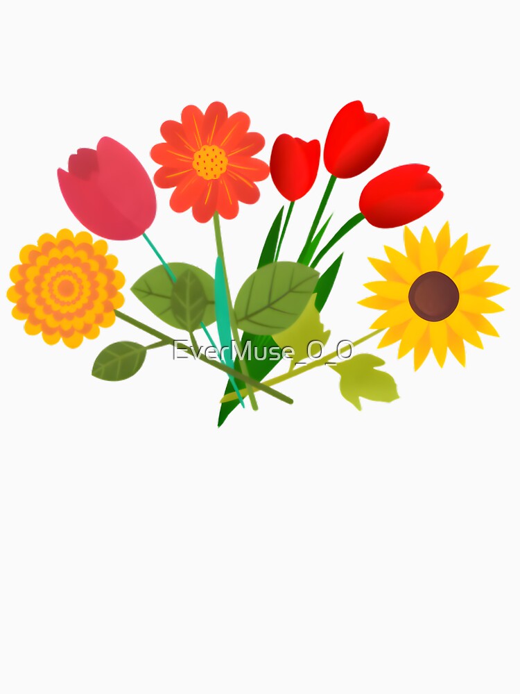 Aesthetic Floral Semi-Circle Design – Minimal Line Art Flower Illustration by EverMuse_0_0