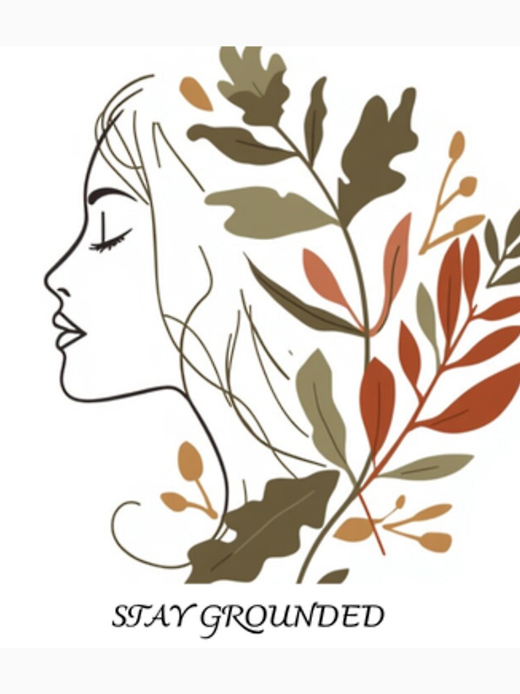 Minimalist Woman Line Art with Botanical Leaves - Boho Silhouette by Sirius92
