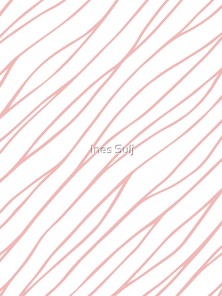 Wavy Lines Pattern Blush Pink and White 1 by PAPER MOON art & design