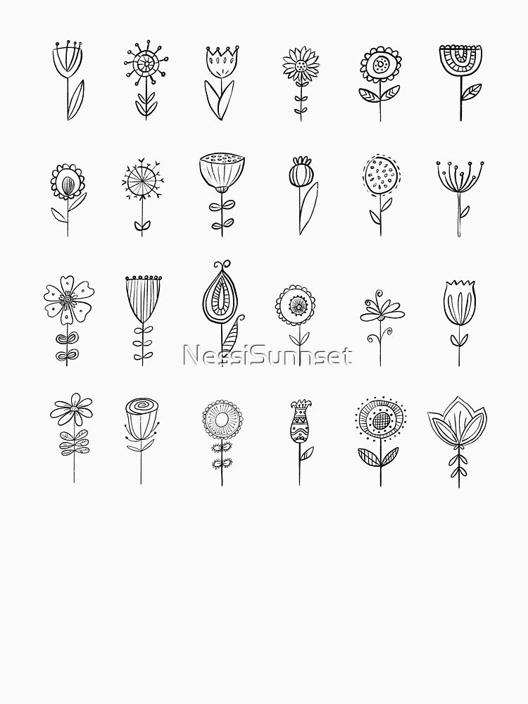 Flower doodle pattern design by NessiSunnset