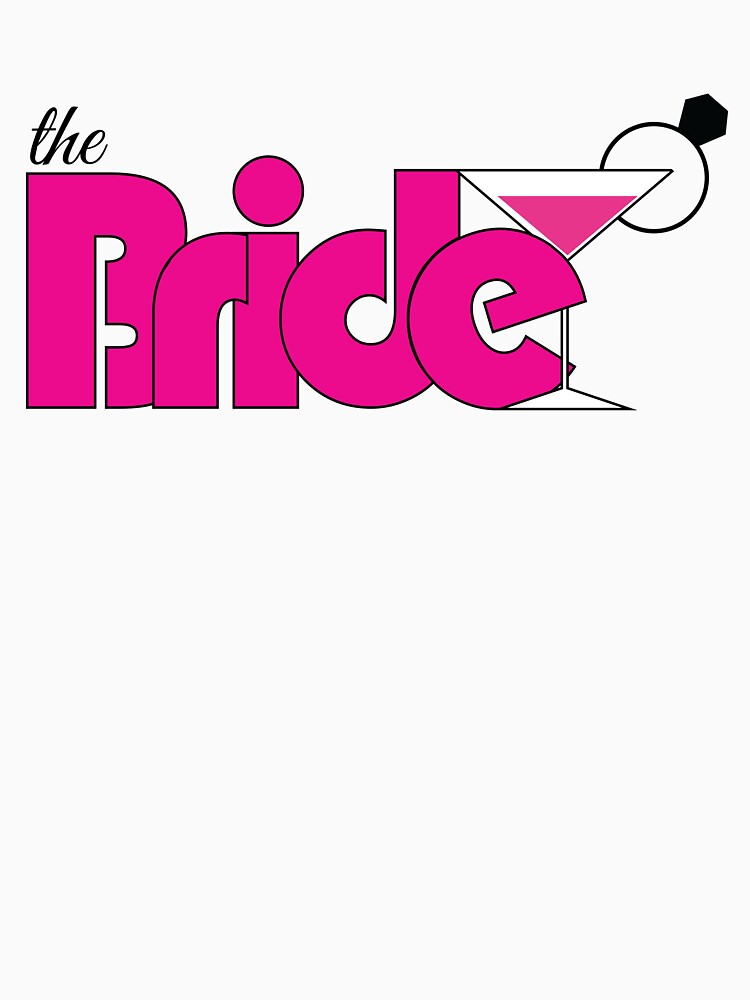 Bold Bride Pink Cocktail Design. Bachelorette Party Statement Shirt by MadebyDi