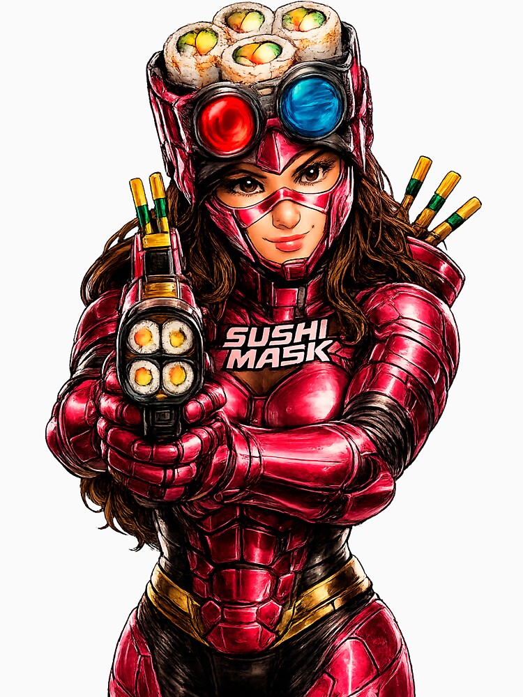 SUSHI MASK WOMAN: My Sushi Blaster Never Misses by Japan Cyberpunk Universe & Surreal Characters