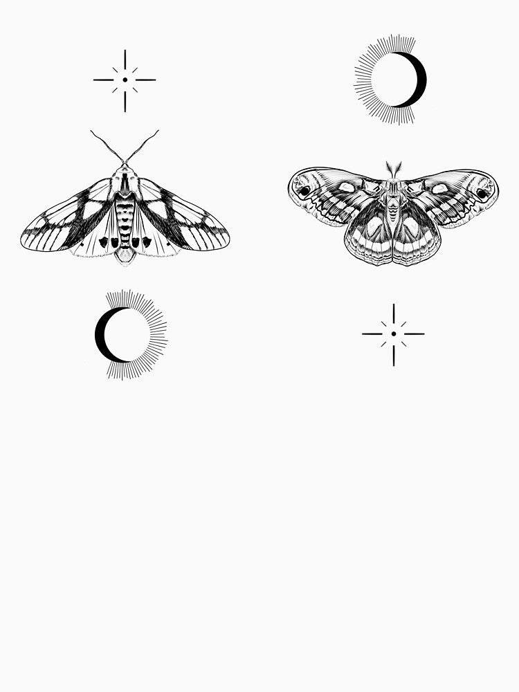 Moths with moon and sun by MugDesignStore