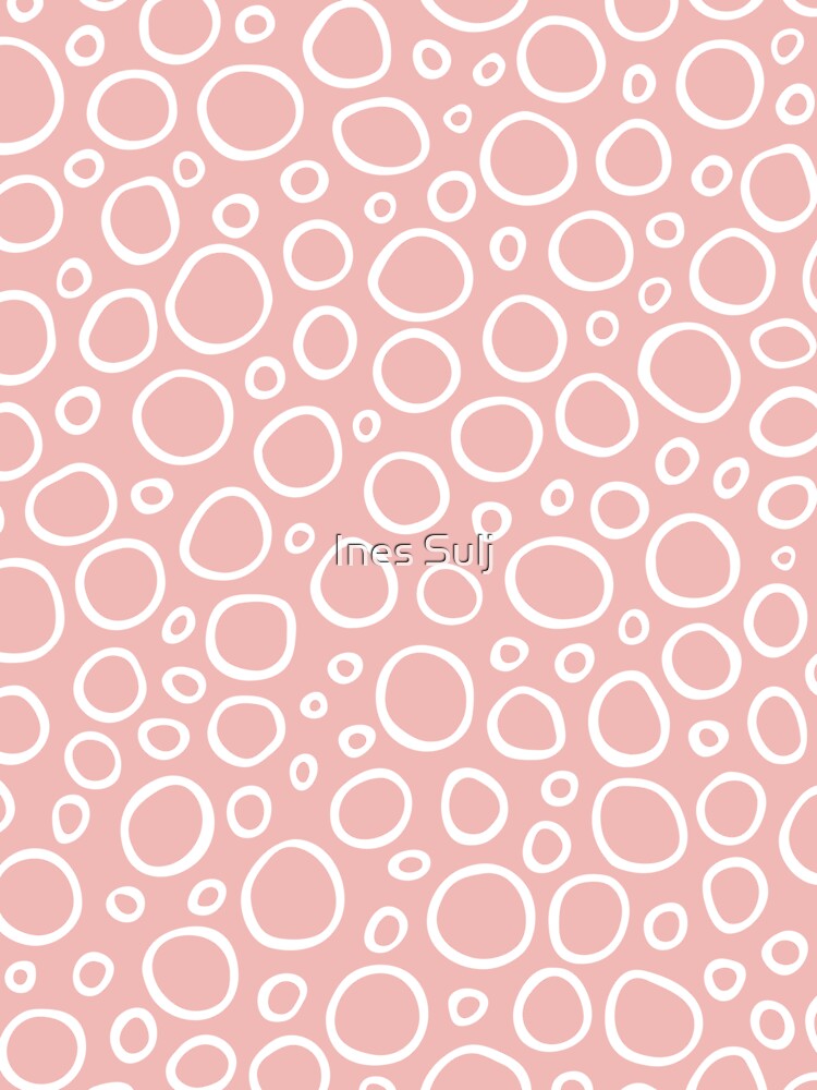 Circles Pattern Blush Pink and White 2 by PAPER MOON art & design
