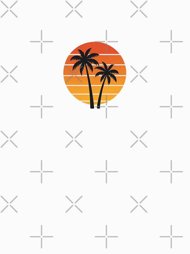 Retro Sunset with Palm Silhouettes by Le Grand Requin