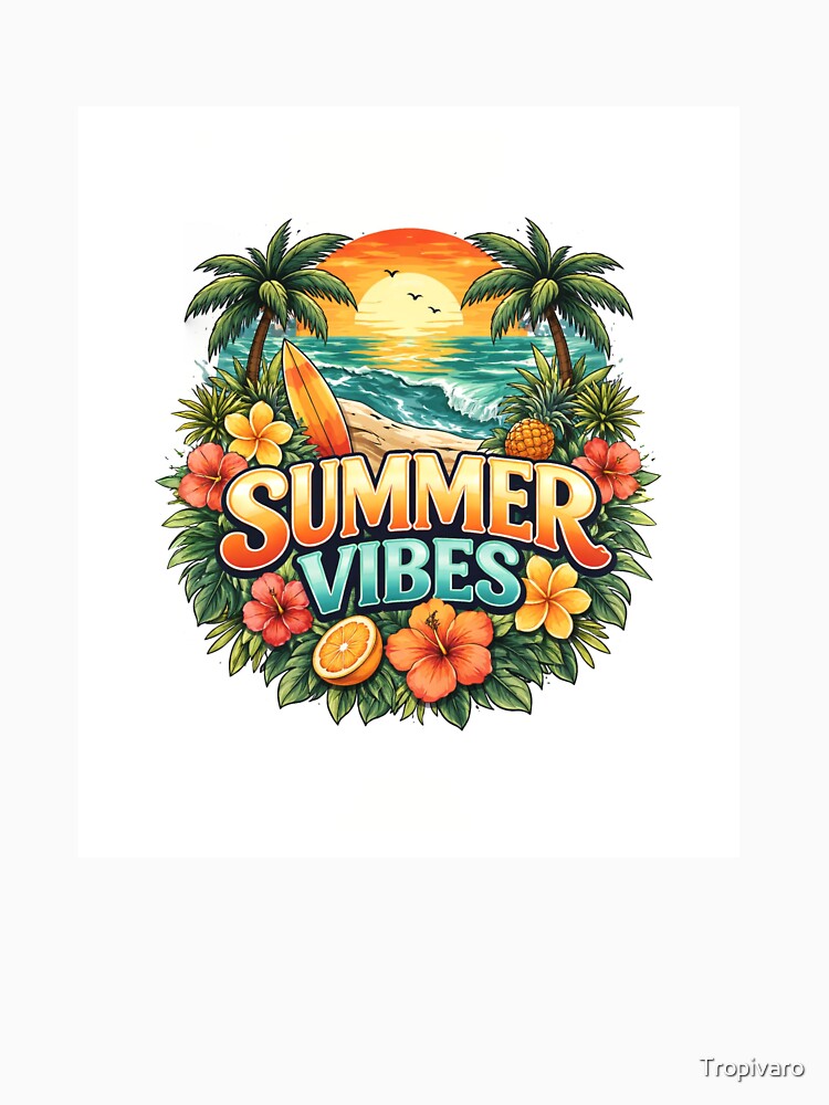 Summer Vibes Tropical Beach Sunset Design by Tropivaro