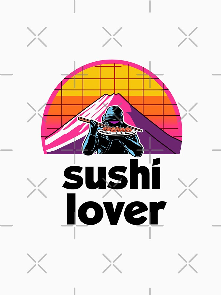 Sushi Ninja Lover - Retro Japanese Vaporwave Art by pixal-shop