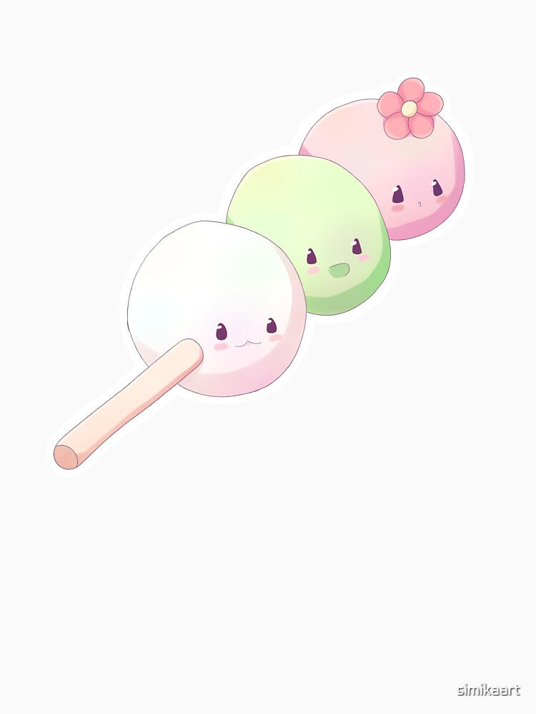 Kawaii Dango Sticker | Cute Japanese Sweet with Faces | Pastel Anime Food Art | Kawaii Aesthetic Snack | Mochi Dango Trio by simikaart