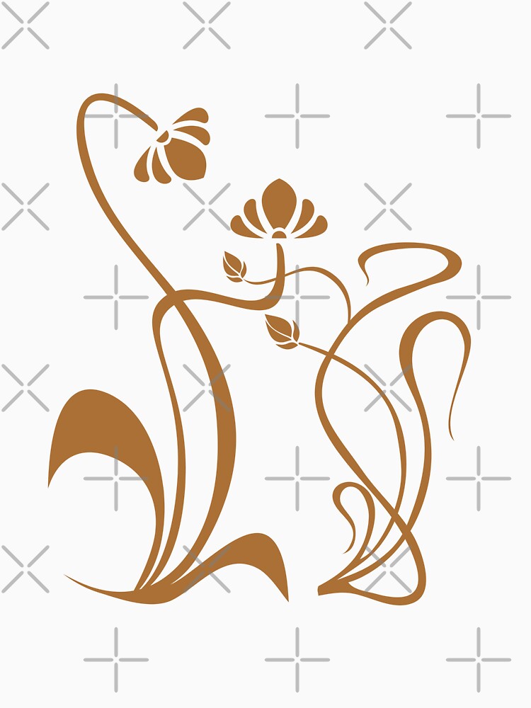 Art Nouveau Minimalist Line  Flowers  Design by CreativeCanvas8