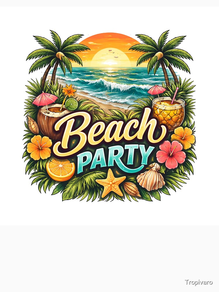 Beach Party Tropical Sunset Design by Tropivaro