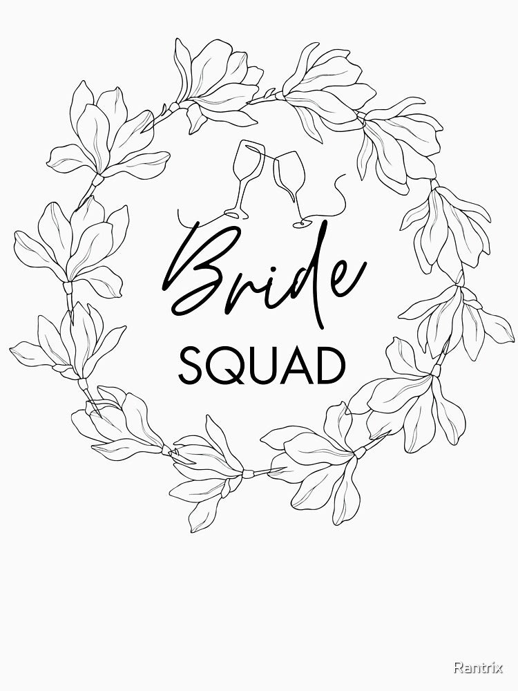 Bride Squad Floral Wreath – Elegant Bachelorette Party Design by Rantrix