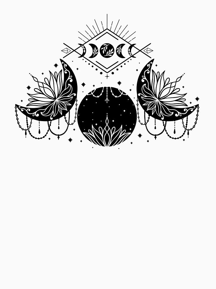 Triple Moon Goddess, Cycles of Life, Divine Feminine, Celestial, Deity by Celestial Charm Co