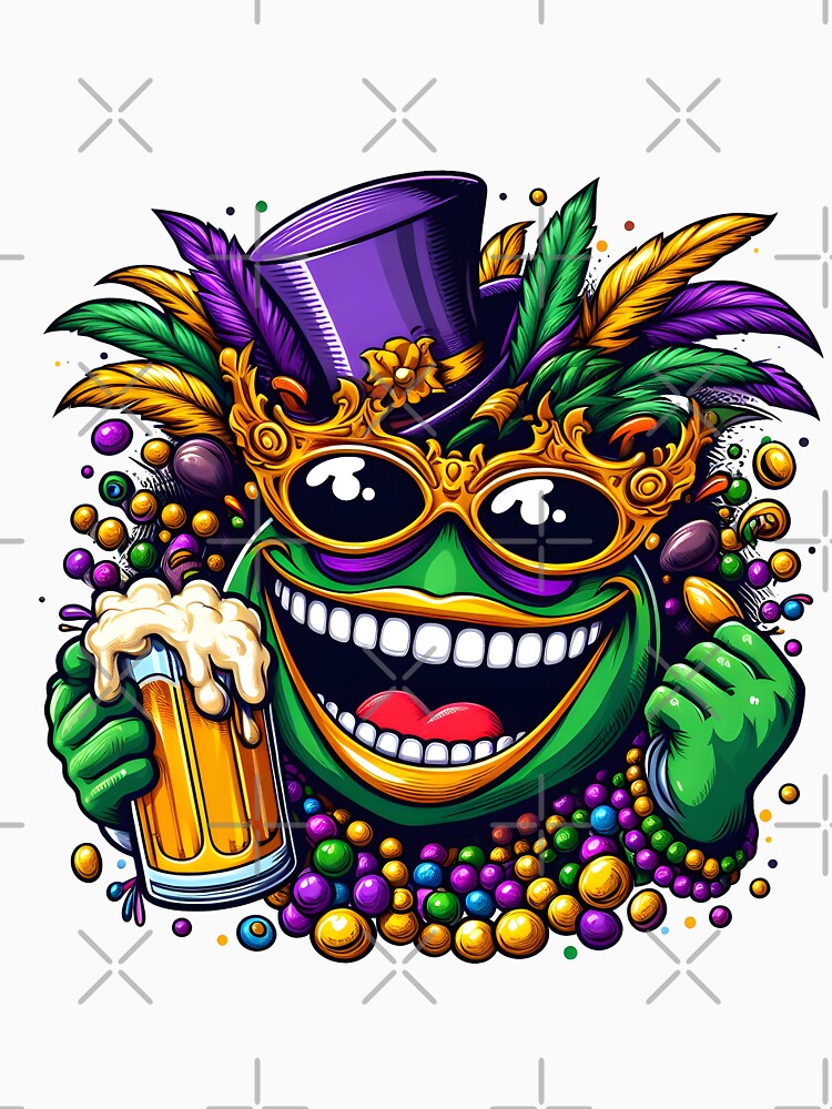 Festive Mardi Gras Jubilee Vibrant Carnival Mask Design by Quirky Shirts