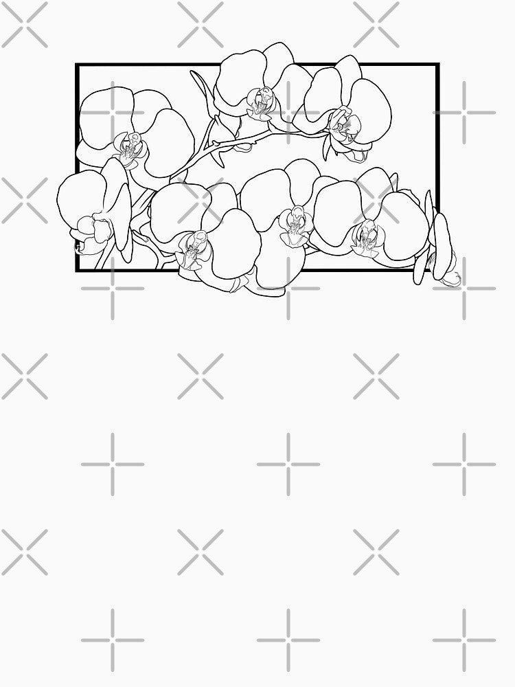 Minimalist Line Art Moth Orchids by JoWillmot