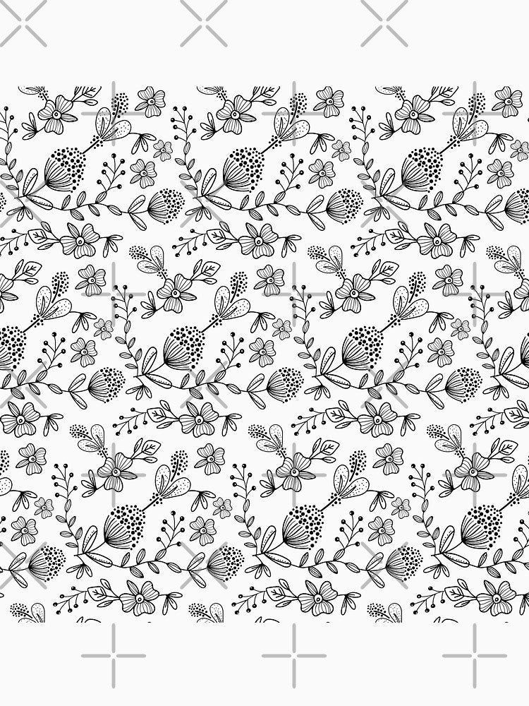 Black And White Floral Pattern by semas