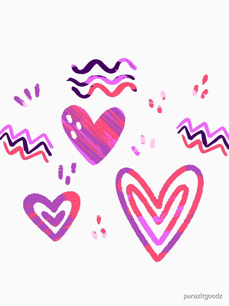 Hand Drawn Pink Hearts Valentine Pattern by parazitgoodz