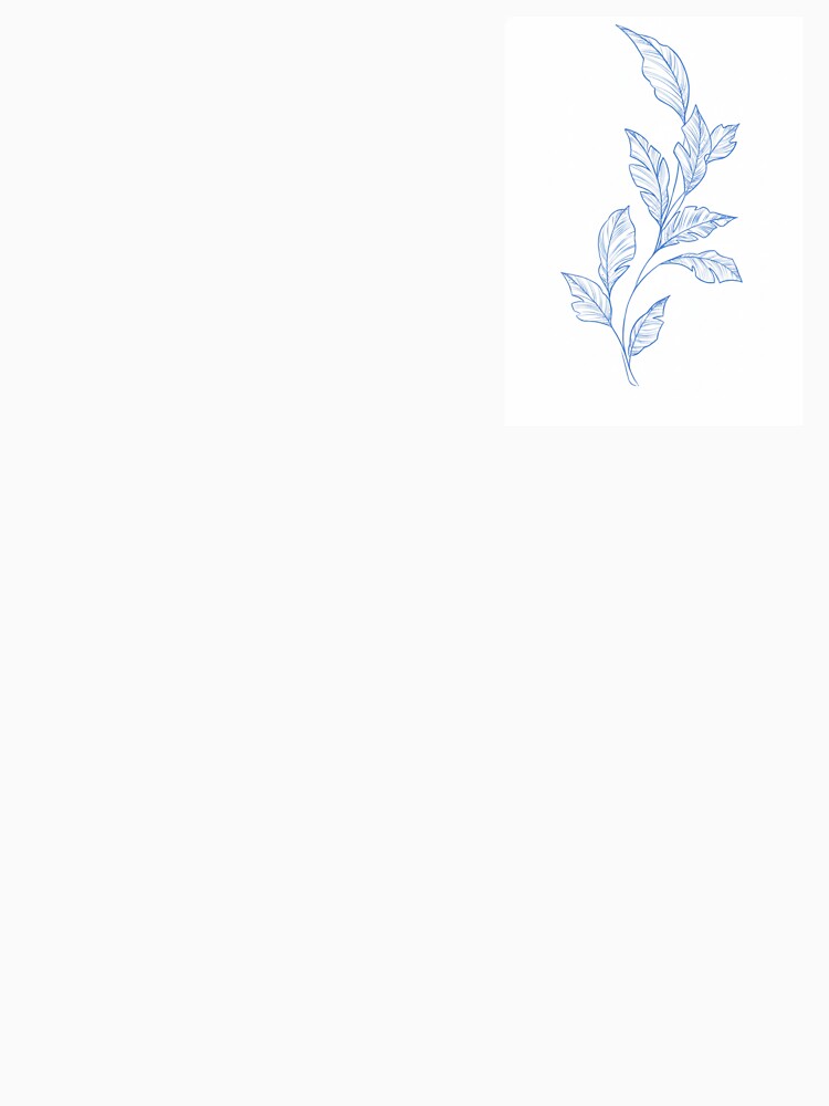 Minimal Blue Leaf Line Art by Khatumeye