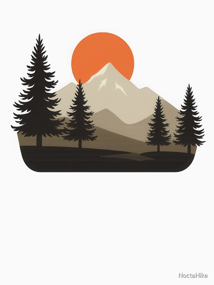 Minimal Sunset Mountain Nature Scene – Vintage Hiking Aesthetic by NoctaHike