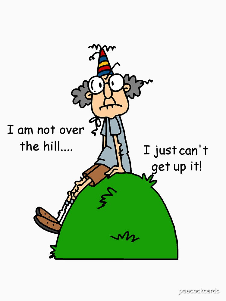 Funny Old Man Over the Hill by peacockcards