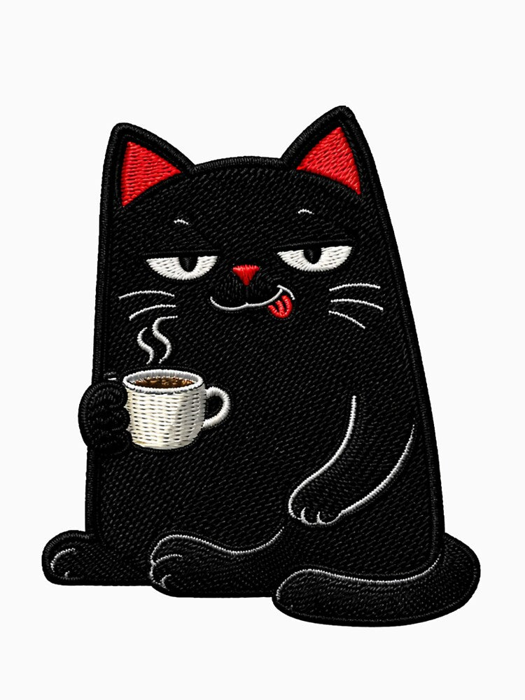 Savage coffee black cat design funny introvert caffeine mood meme by ColorSplash123