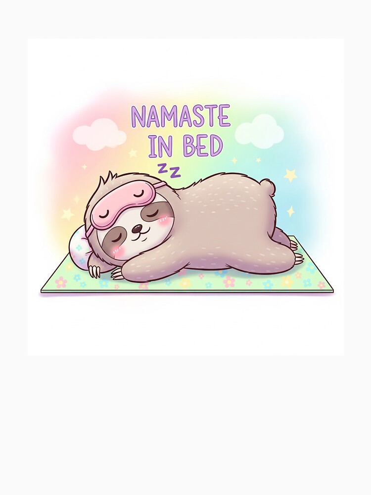 Namaste in Bed – Kawaii Sleeping Sloth Yoga Vibes by 001Haiba