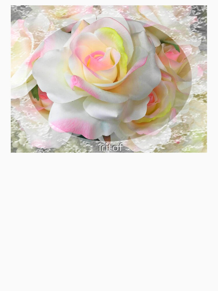 Romantic Pink Rose with lace by Iritof by iritof