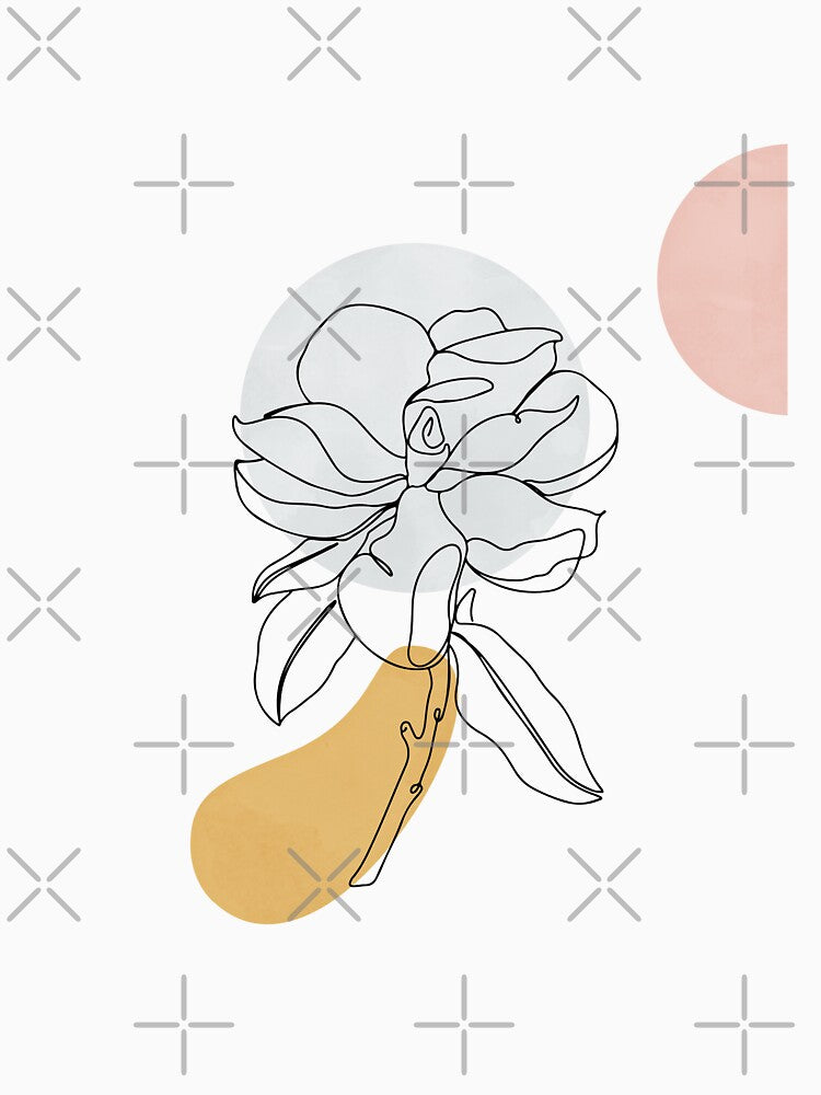 Magnolia minimalist line art by Elena Loda