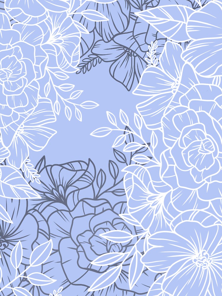Blue Floral Outline by karsne