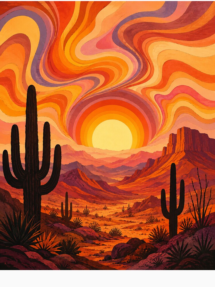 Psychedelic Desert Sunset Poster by DrizzyV