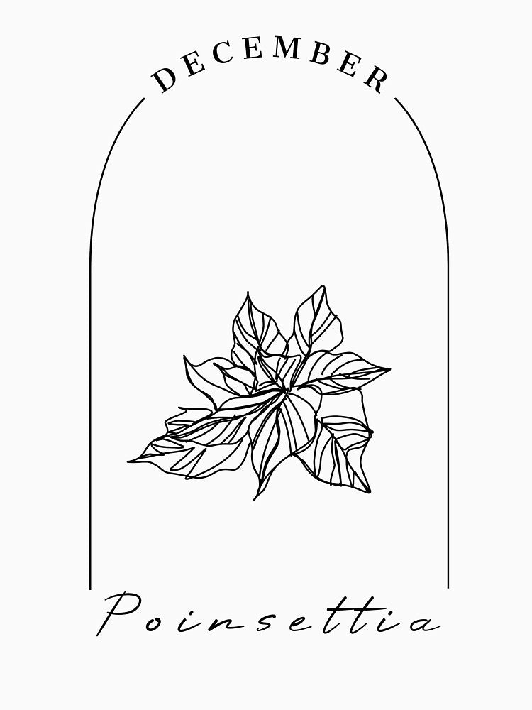 Poinsettia -December Birth Flower by MinmalistValley