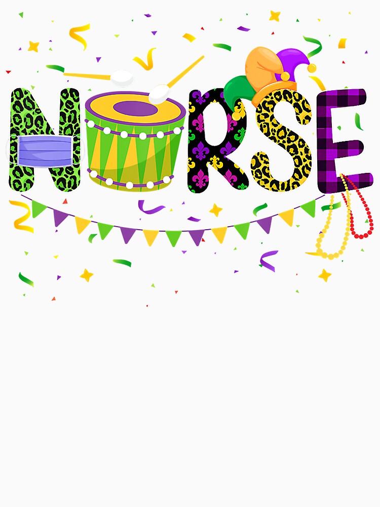 Nurse Mardi Gras Mask And Beads Funny Stethoscope by JodyBoling