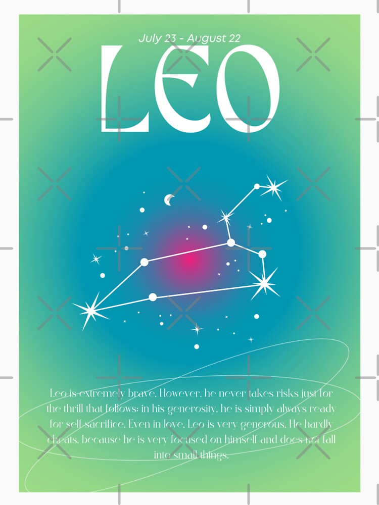Leo Zodiac Constellation Spiritual Aura Gradient Astrology by FaizArtShop