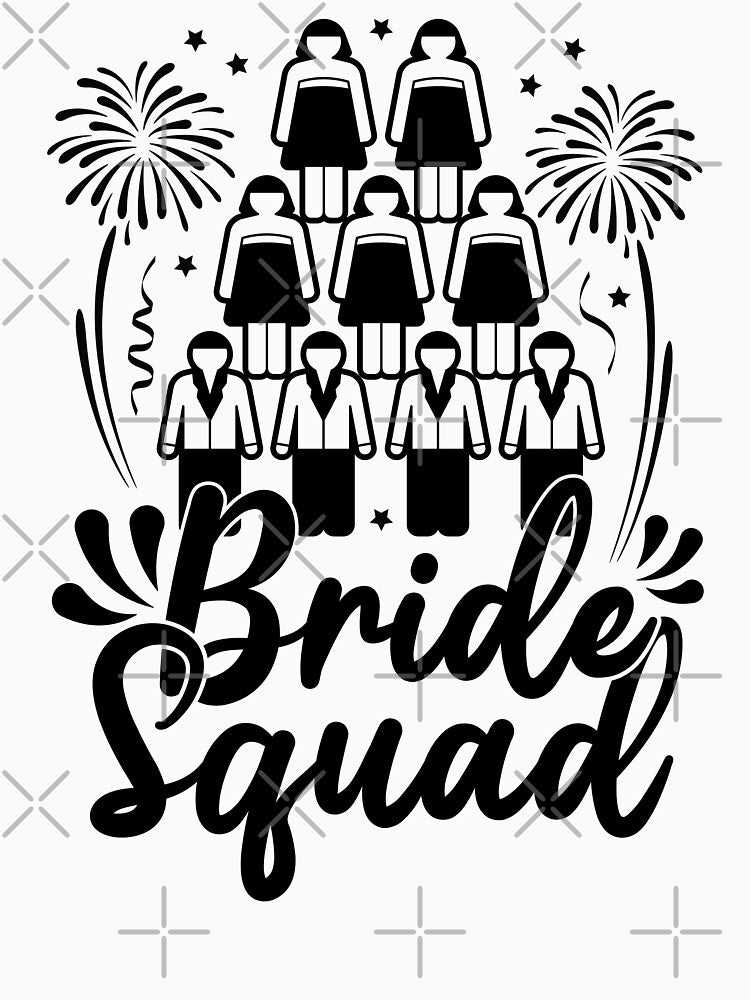 Bride Squad Bridal Cheer Party Matching Ensemble by GravitiTees