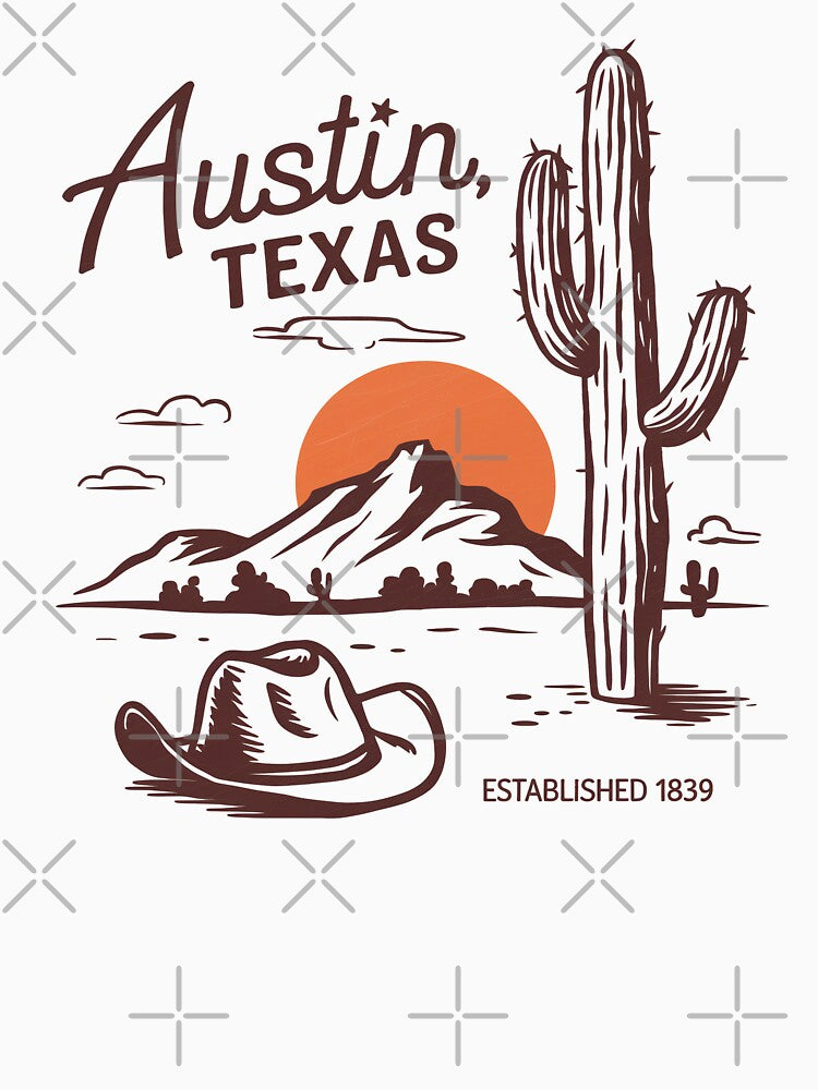Vintage Austin, Texas Desert Scene by Charlietule
