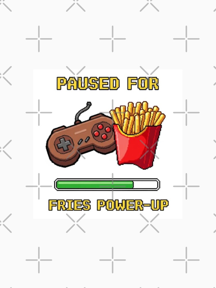 French fries Pixel art retro gaming gamer 8 bit level up food funny prank weird foodie lover by CheeseBlueprint