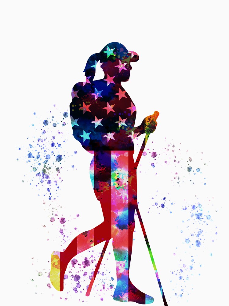 Hiking - American flag art by ConcorStore