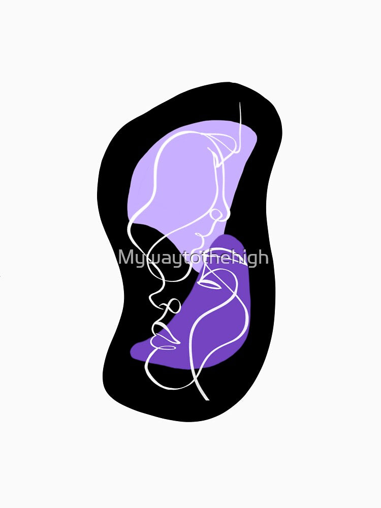 Copy of One line face art violet & purple by Mywaytothehigh