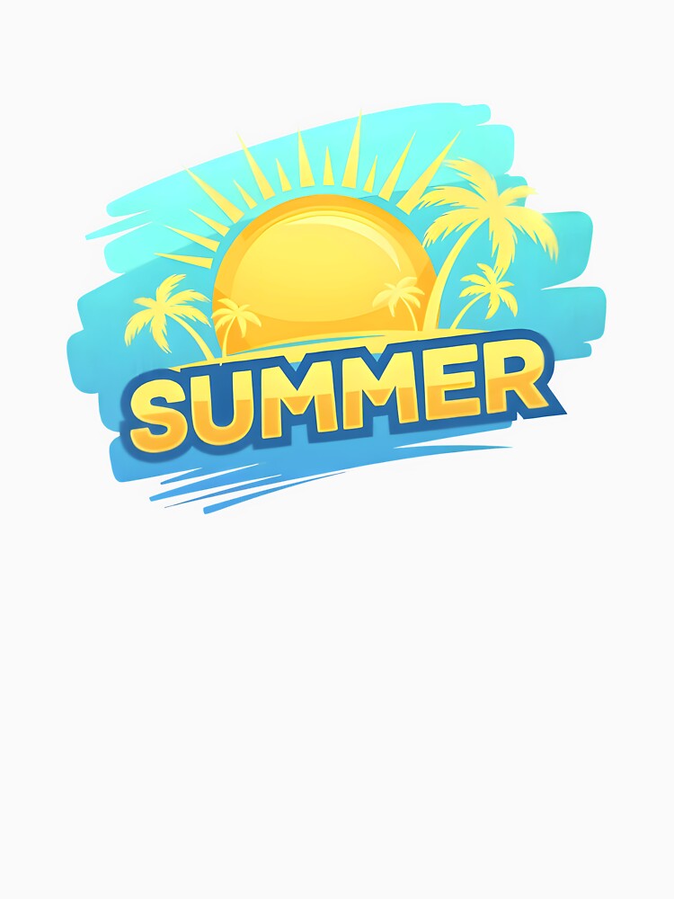 Bright Tropical Summer Sun and Palm Tree Graphic Design by DASK-VIBES