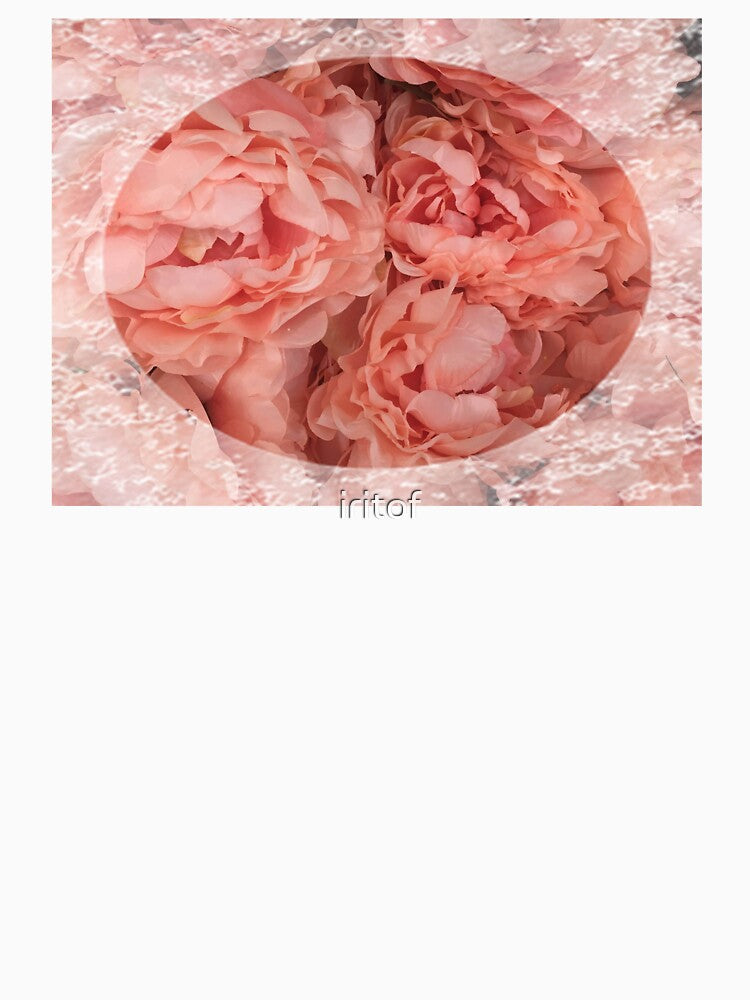 Vintage style Peach flowers with lace trim by Iritof by iritof