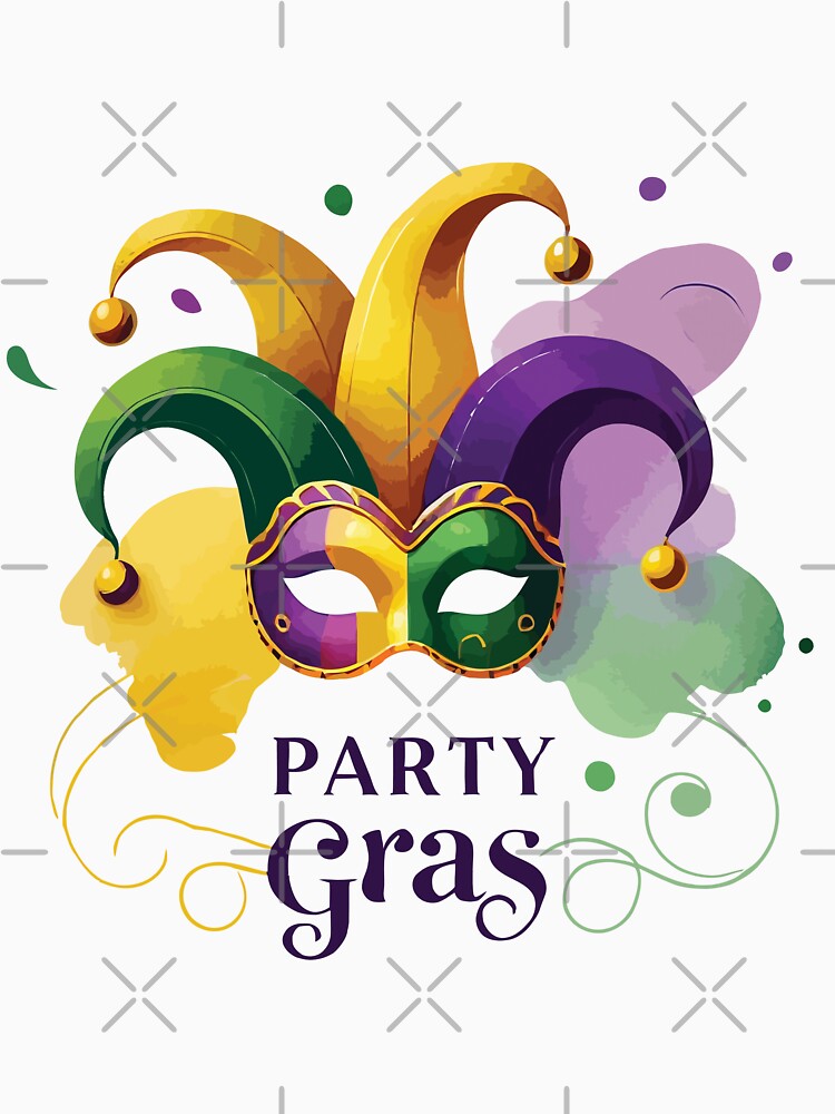 Mardi Gras Party Mask Jester Vibes Celebration by LuminOrb
