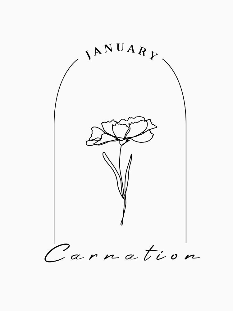 Carnation - January Birth Flower by MinmalistValley