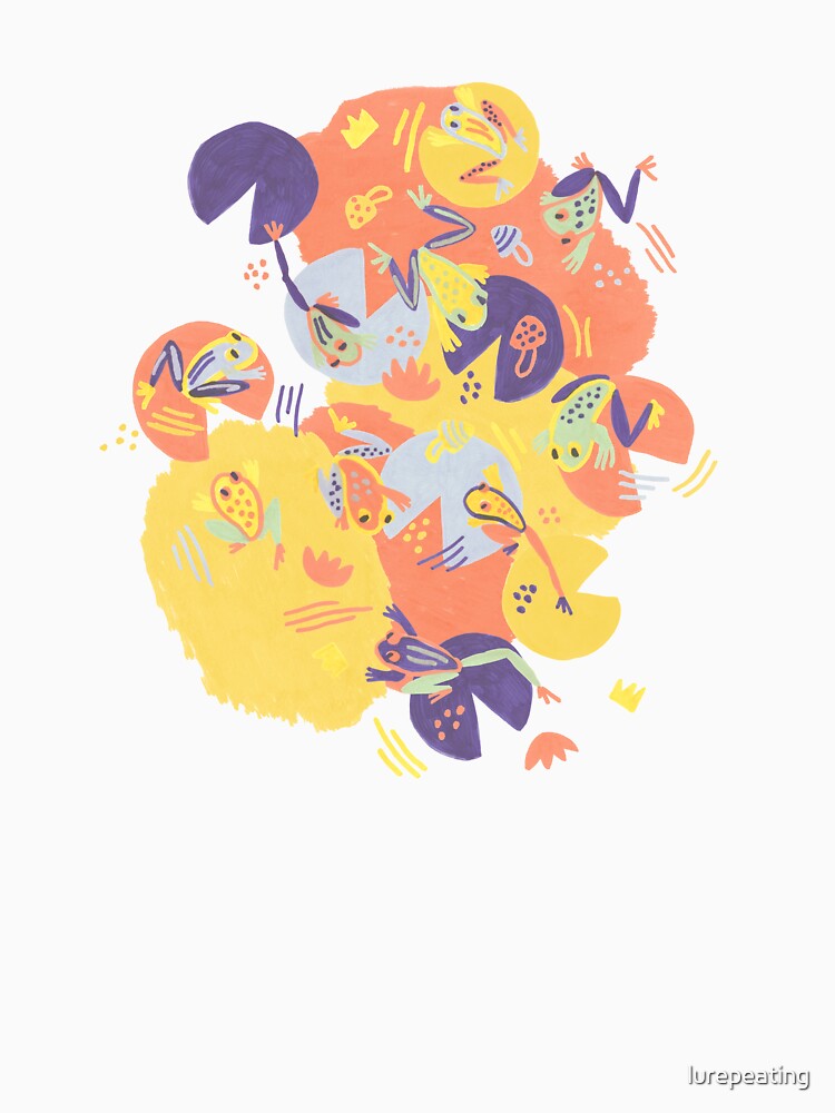 Frogs in Retro Primary Colours by lurepeating