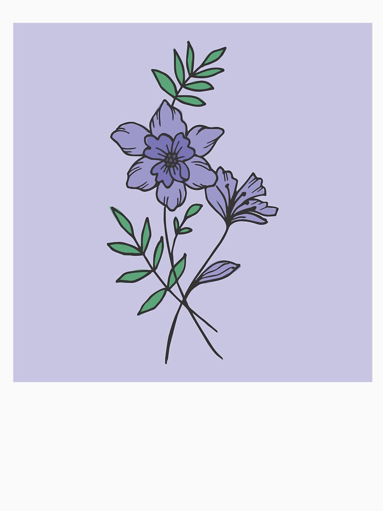 Delicate Purple Blooms with Green Leaves by luoyinurazi