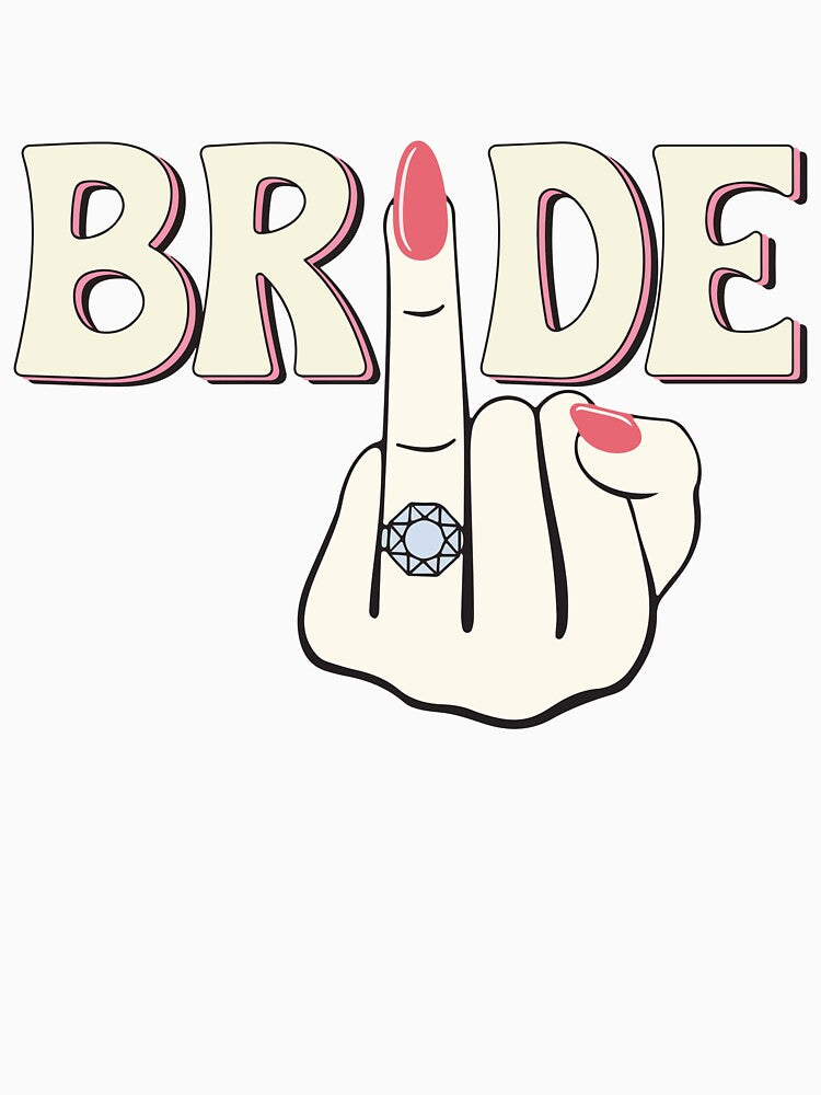 Funny Retro Bride Middle Finger Engagement Ring Bachelorette by BrownHorse90s